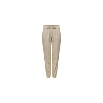 Only Beige Viscose Pant In Neutral