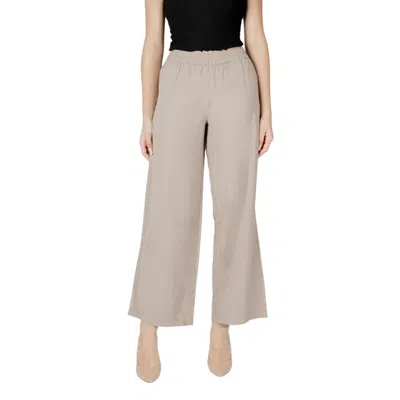 Only Beige Viscose Pant In Neutral