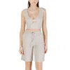 Only Beige Viscose Top In Gray