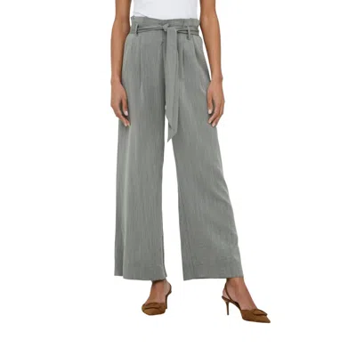 Only Bicolor Viscose Casual Pants In Gray