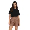 Only Black Cotton T-shirt In Black