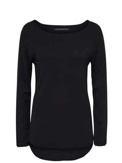 Only Long Sleeve Crew Neck Top In Black