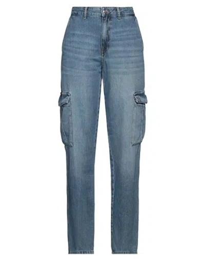 Only Blu Denim Woman Jeans Blue Size 29w-32l Cotton, Recycled Cotton