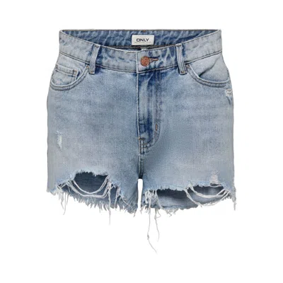 Only Blue Cotton Women's Short