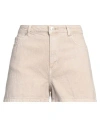 Only Blue Denim Woman Denim Shorts Beige Size M Cotton
