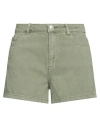 Only Blue Denim Woman Denim Shorts Military Green Size M Cotton In Green