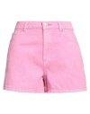 Only Blue Denim Woman Denim Shorts Pink Size M Cotton