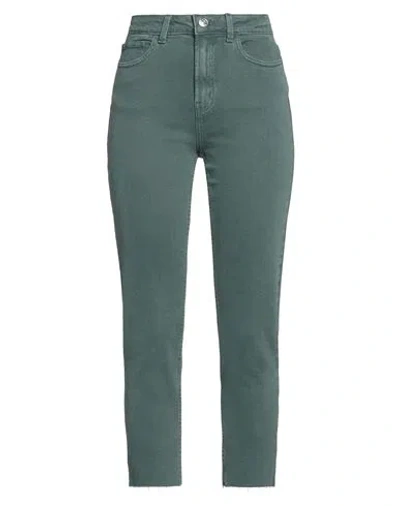Only Blue Denim Woman Jeans Green Size 25w-32l Cotton, Elastane