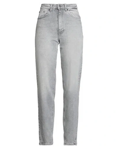ONLY ONLY BLUE DENIM WOMAN JEANS GREY SIZE 26W-30L COTTON, RECYCLED COTTON, ELASTANE