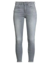 Only Blue Denim Woman Jeans Grey Size Xl-30l Organic Cotton, Elastomultiester, Elastane In Gray