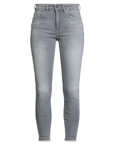 Only Blue Denim Woman Jeans Grey Size Xl-30l Organic Cotton, Elastomultiester, Elastane In Gray