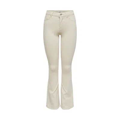 Only Cream Cotton Bootcut Jeans