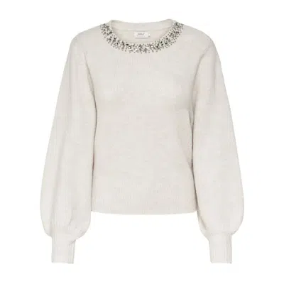 Only Cream Polyester Sweater In White