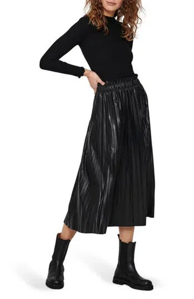 Only Emma Funnel Neck Ribbed Sweater In Black