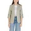 Only Green Linen Blazer In Multi
