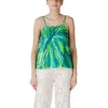Only Green Viscose Tank Top In Green