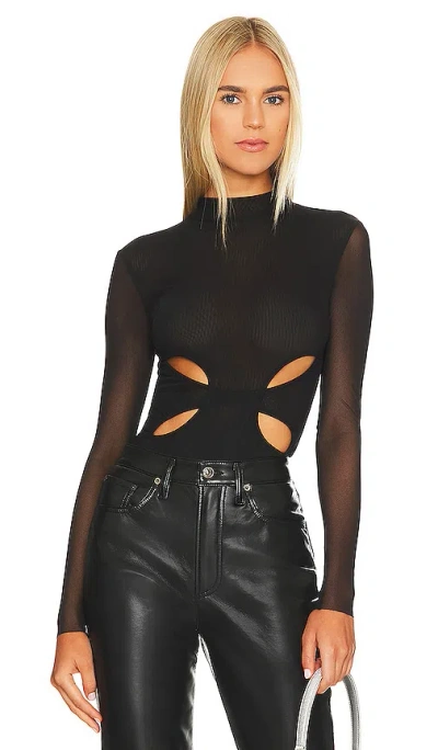 Only Hearts Butterfly Cut Out Bodysuit In Black