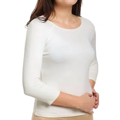 Only Hearts Delicious 3/4 Sleeve Crew Neck Tee In Cream In White