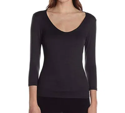 Only Hearts Delicious 3/4 Sleeve V-neck Tee In Black
