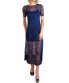 Only Hearts Go Ask Alice Lace Overlay Midi Dress In Ink In Multi