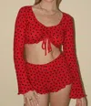 Only Hearts Heart Daisy Sleep Set In Tango In Red