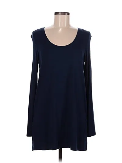 Pre-owned Only Hearts Long Sleeve Top Blue Scoop Neck Tops