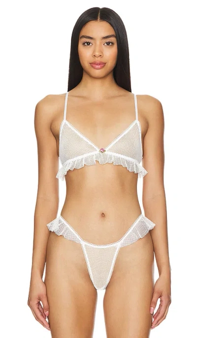 Only Hearts Nothing But Net Triangle Bralette In Off-white