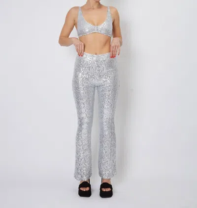 Only Hearts Shine On Bell Pants In Silver In Gray