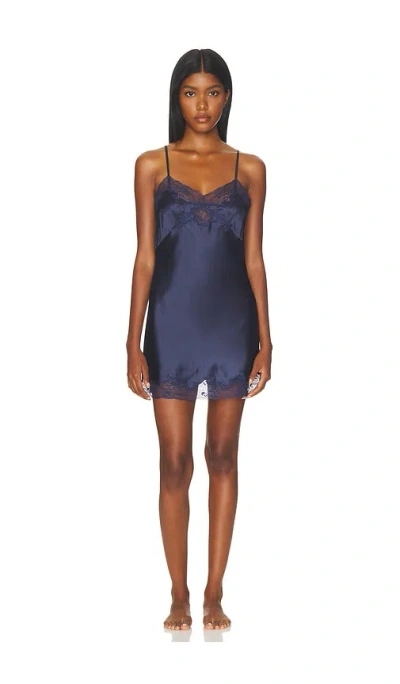 Only Hearts Silk Charmeuse Mini Slip Dress In Blue