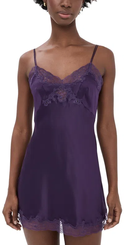 Only Hearts Silk Charmeuse Mini Slip Dress Plum In Purple