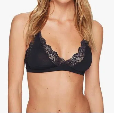 Only Hearts So Fine Lace Triangle Halter Bralette In Sky In Black