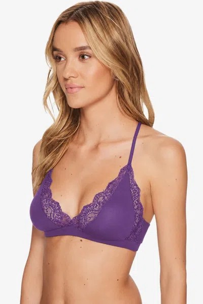 Only Hearts So Fine Lace Triangle Halter Bralette In Violet In Purple