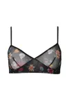Only Hearts Sylvie Retro Bra In Black Floral In Black