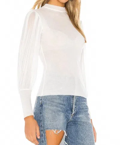 Only Hearts Tulle Pleated Sleeve Top In White