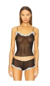 Only Hearts Tulle With Lace Cami In Black & Crystal Blue