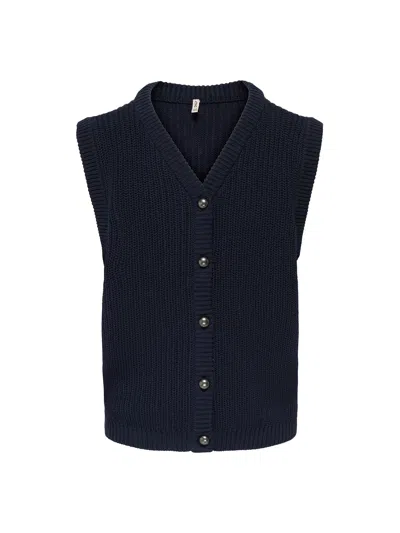 Only Jenny Button Waistcoat In Black