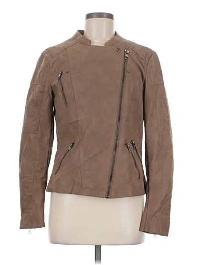 Pre-owned Only Leather Jacket In Brown