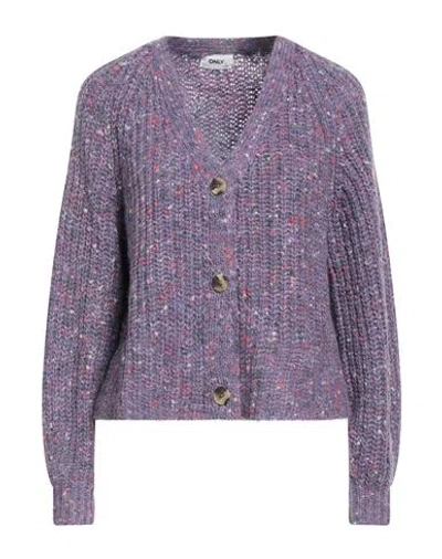 Only Life Woman Cardigan Lilac Size M Polyester, Wool In Purple