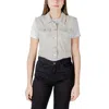Only Light Blue Cotton Sleveless Jacket In Blue