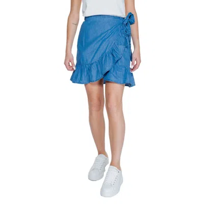 Only Blue Cotton Women's Skirt In Light Blue