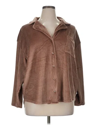 Pre-owned Only Long Sleeve Blouse In Brown