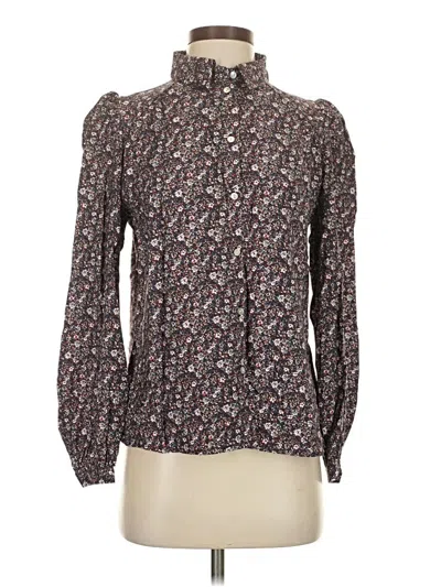 Pre-owned Only Long Sleeve Blouse In Brown