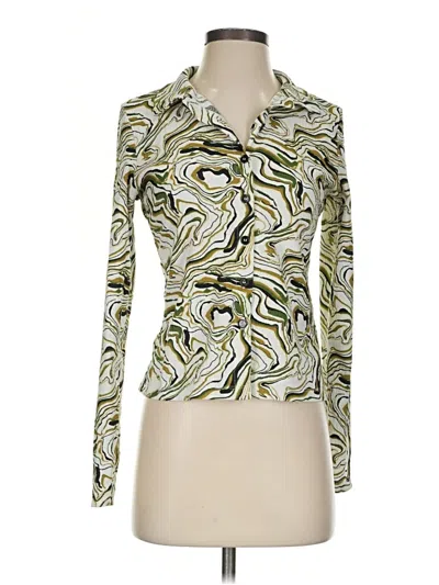 Pre-owned Only Long Sleeve Blouse In Green