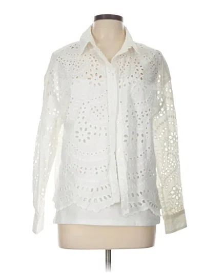 Pre-owned Only Long Sleeve Blouse In White