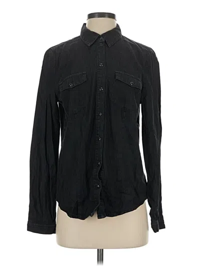 Pre-owned Only Long Sleeve Button Down Shirt In Black