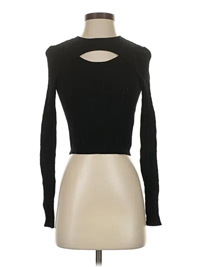 Pre-owned Only Long Sleeve Top Black Keyhole Neckline Tops