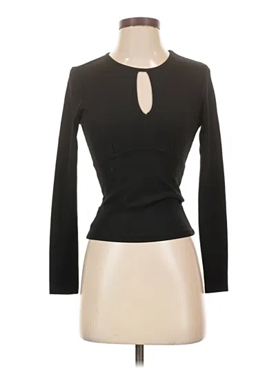Pre-owned Only Long Sleeve Top Black Keyhole Neckline Tops