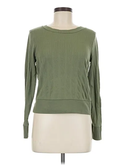 Pre-owned Only Long Sleeve Top Green Boatneck Tops