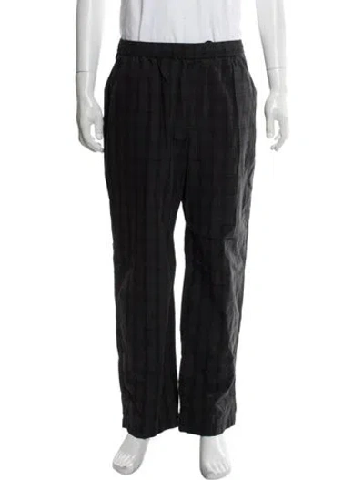 Pre-owned Only Ny Plaid Print Pants In Gray