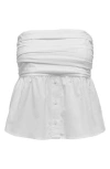 Only Onlesie Life Bandeau Top In White